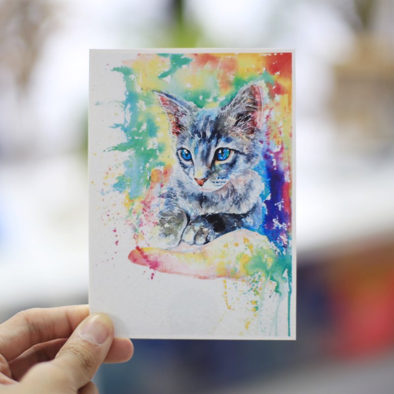 明信片 PC-AN-005 猫 - 卡片/明信片 - 纸 多色
