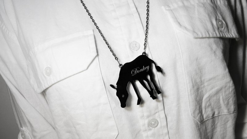 Shadow剪影系列 - 驴子"Donkey" 动物项链 - 项链 - 压克力 黑色