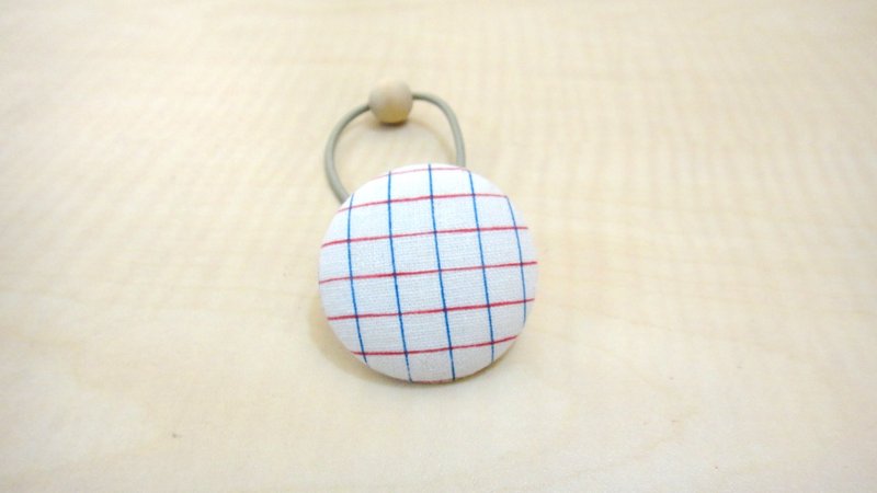 手感布包扣发束 红蓝格子 - 发饰 - 其他材质 白色