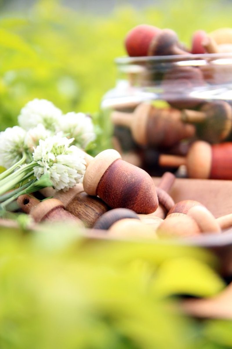 疗愈小物-橡木果实造型陀螺 - 木工/竹艺/纸艺 - 木头 多色