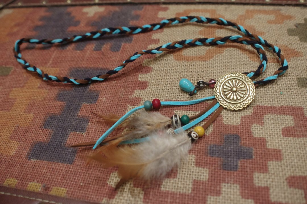 ★saibaba ethnique // 嬉皮手工编织羽毛项链★ - 项链 - 其他材质 多色