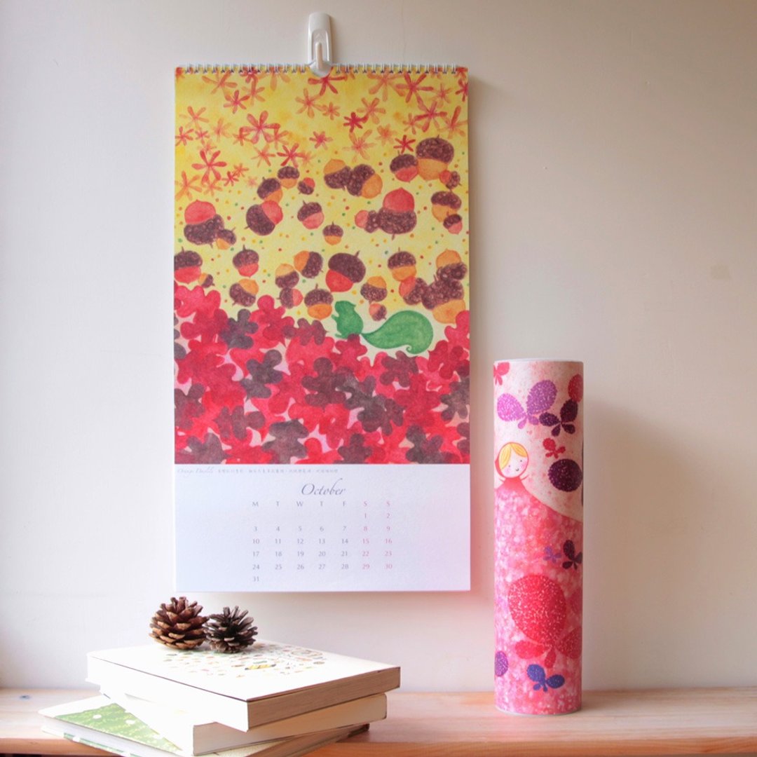 克里斯多插画森林－2016水彩色铅笔《花季》挂历（附长筒礼盒） - 年历/台历 - 纸 多色