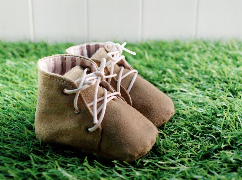 纯手工婴儿鞋中筒靴-小橄榄 - 童装鞋 - 其他材质 绿色