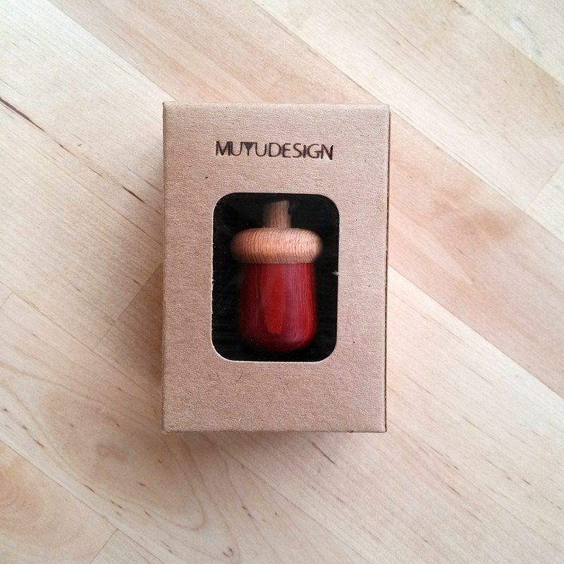 木作果实项链(NR001) - 项链 - 木头 红色