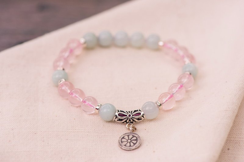 【Woody'sHandmade】勇敢去爱。粉晶天河石手串。 - 手链/手环 - 其他材质 多色