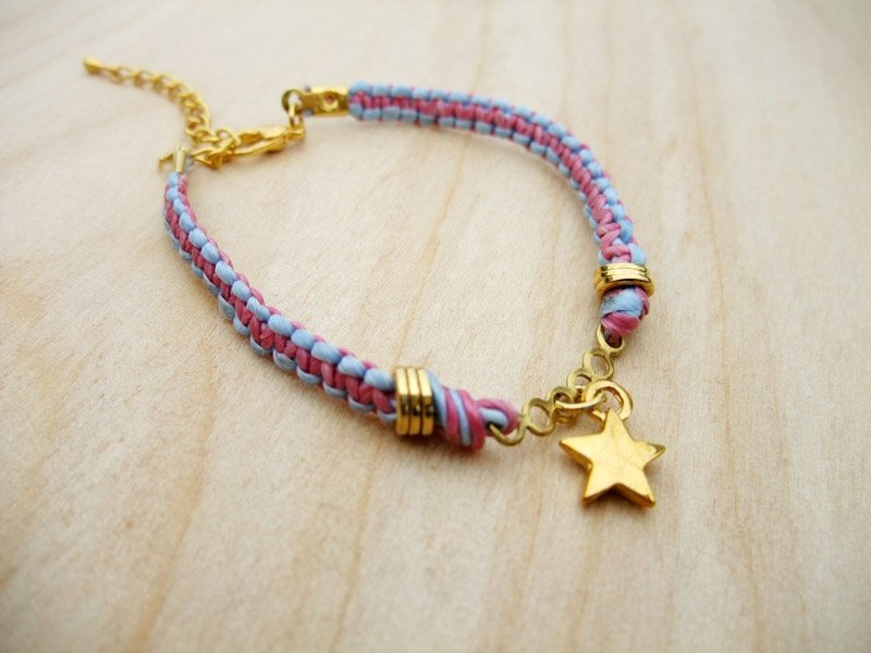 ●Neat-O●星星蚕丝蜡线编织手链/脚链 - 手链/手环 - 其他材质 多色