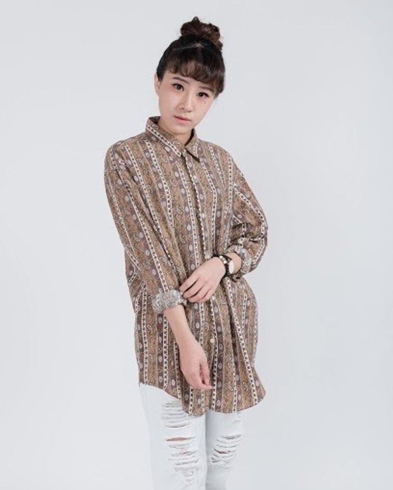 古着衬衫_/ 变形虫儿 / 印花 / 棉料 / 长袖 / 衬衫 / 男女皆可 - 男装衬衫 - 其他材质 多色