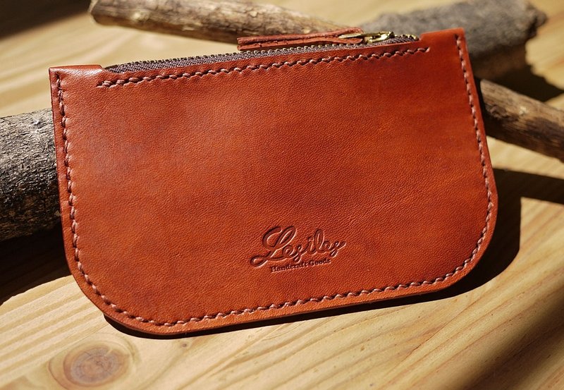 Leather Purse 皮革随身钱包 初秋焦糖棕色 - 零钱包 - 真皮 咖啡色