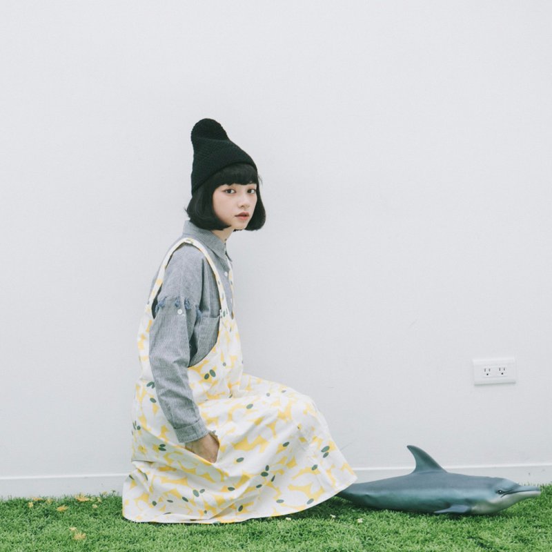 最后一件 黄花剪纸吊带裙 小瑕疵品 - 洋装/连衣裙 - 其他材质 多色