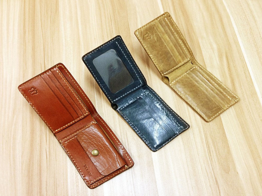 定制化MICO手缝真皮短钱包  / 短夹 / 皮夹 / 财布 (经典2折式) - 皮夹/钱包 - 真皮 多色
