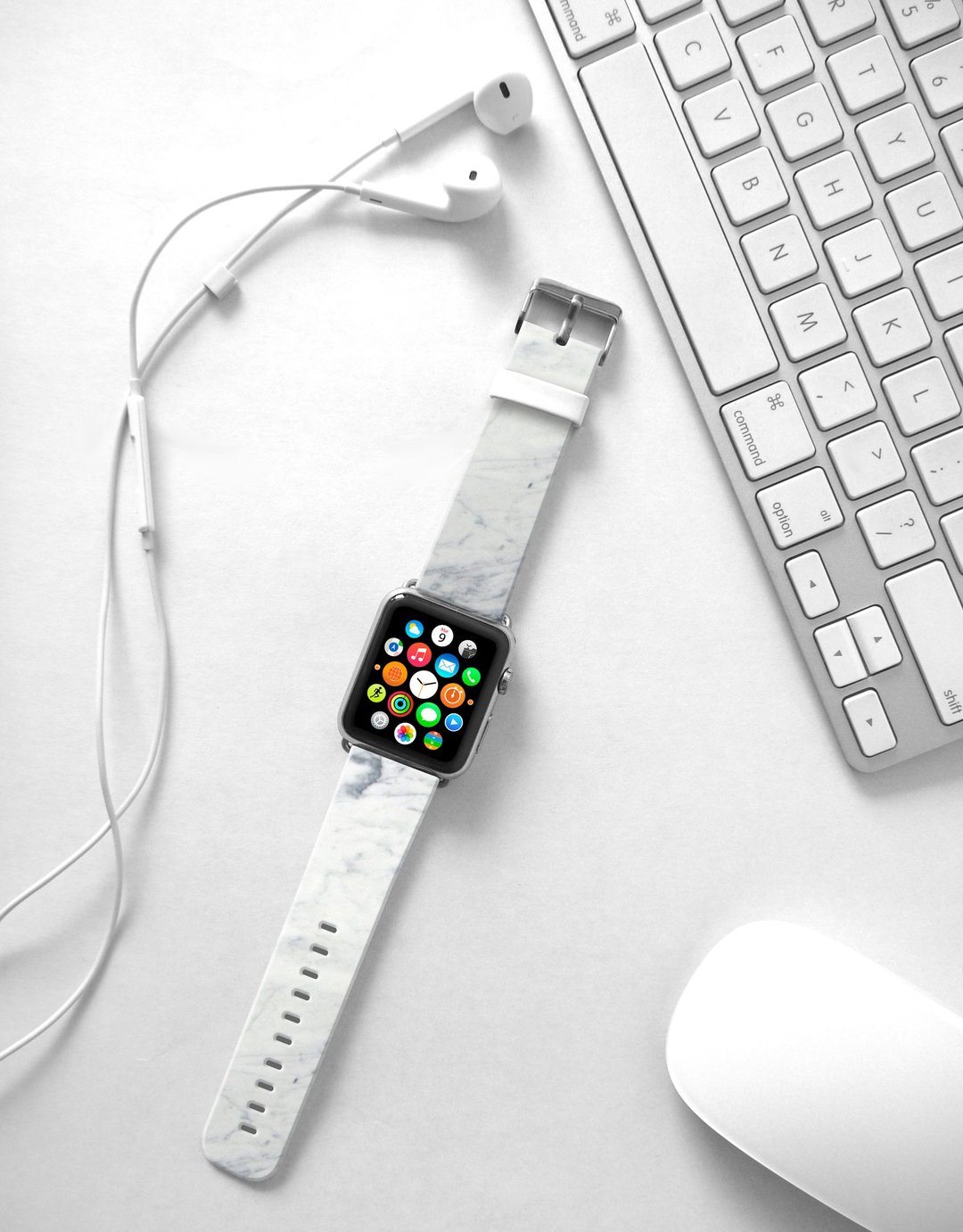 Apple Watch 真皮手表带, 香港原创设计师品牌 - 白云石纹 239 - 表带 - 真皮 