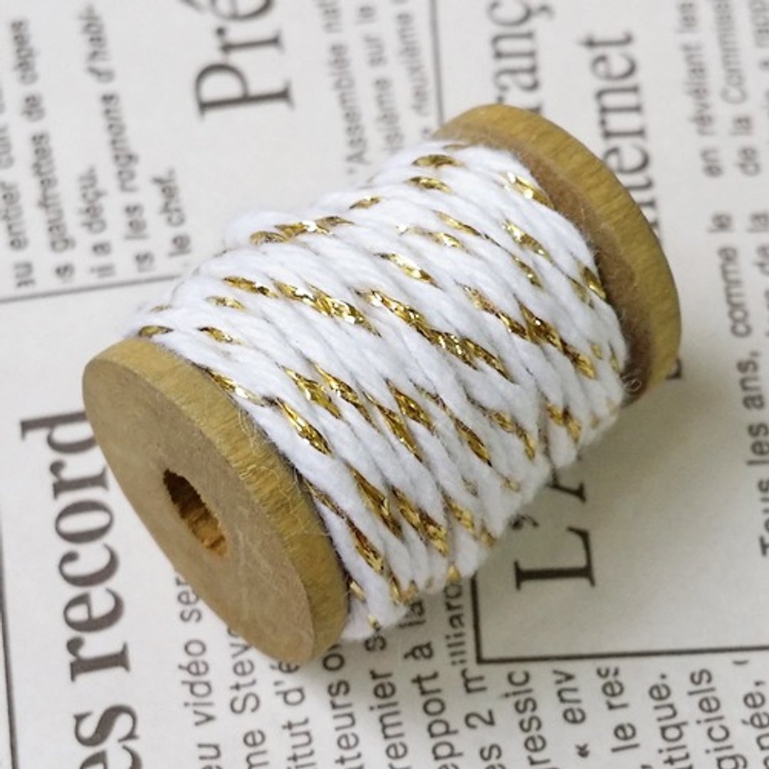 美国进口 Divine Twine 双色棉线-木轴分装【Gold Metallic】 - 包装材料 - 棉 金色