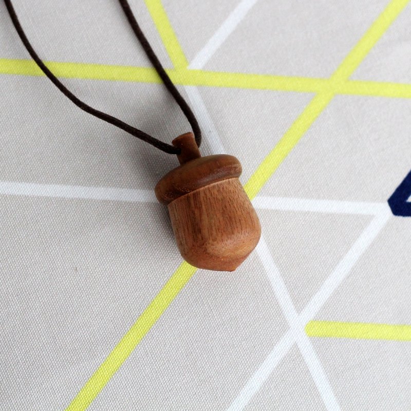 木作果实项链(NS018) - 项链 - 木头 咖啡色