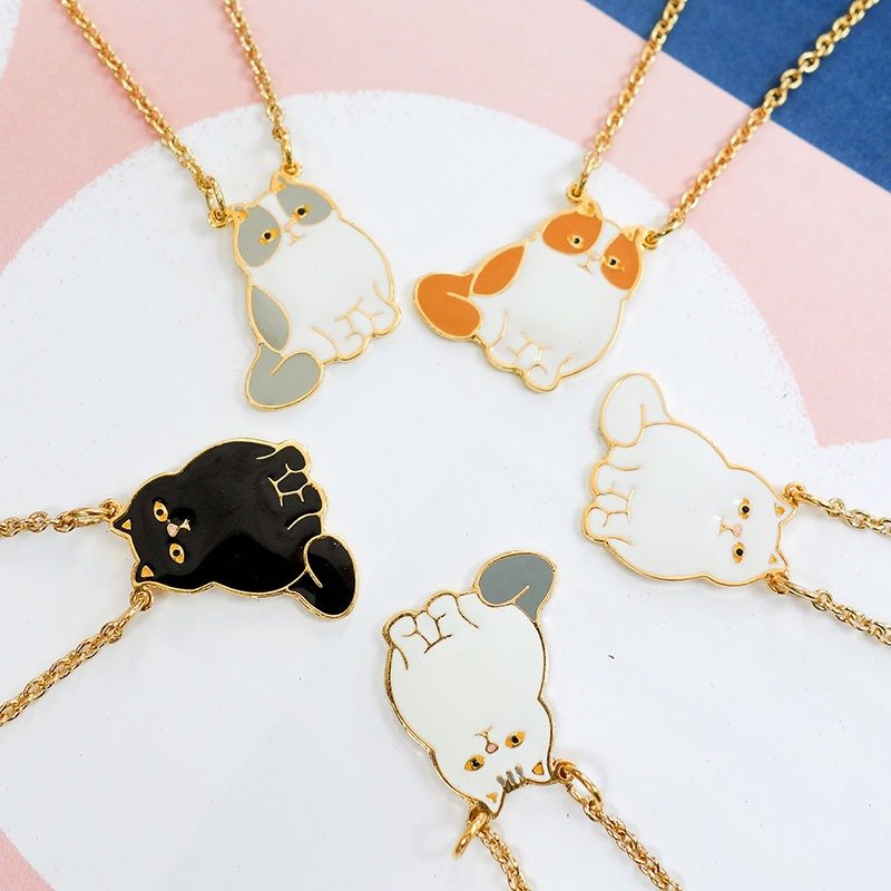 波斯猫 手作短项链 - 项链 - 珐琅 