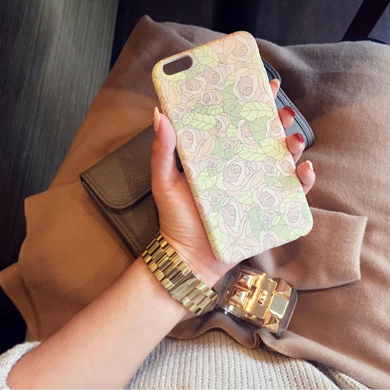 复古英伦玫瑰手机壳 - 手机壳/手机套 - 其他材质 粉红色