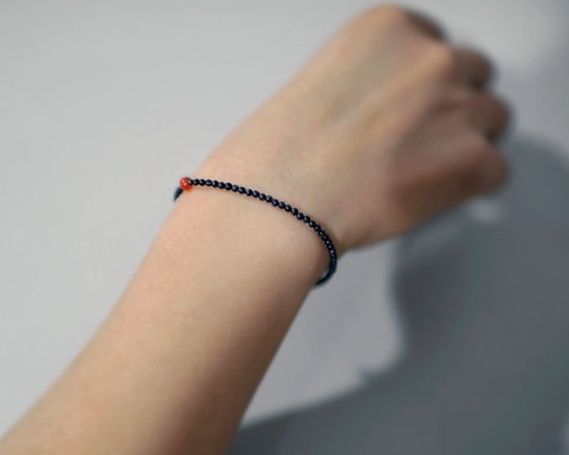 108 perles   深蓝/   蓝砂石亮亮手链  极细款 - 金工/饰品 - 其他材质 蓝色