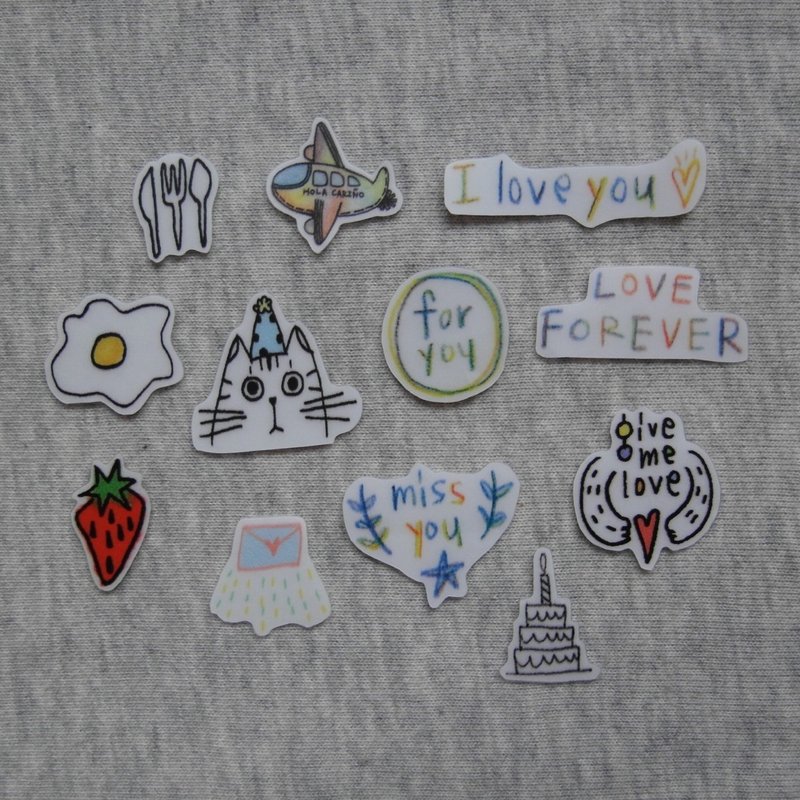 手帐小贴纸组 - 贴纸 - 纸 多色