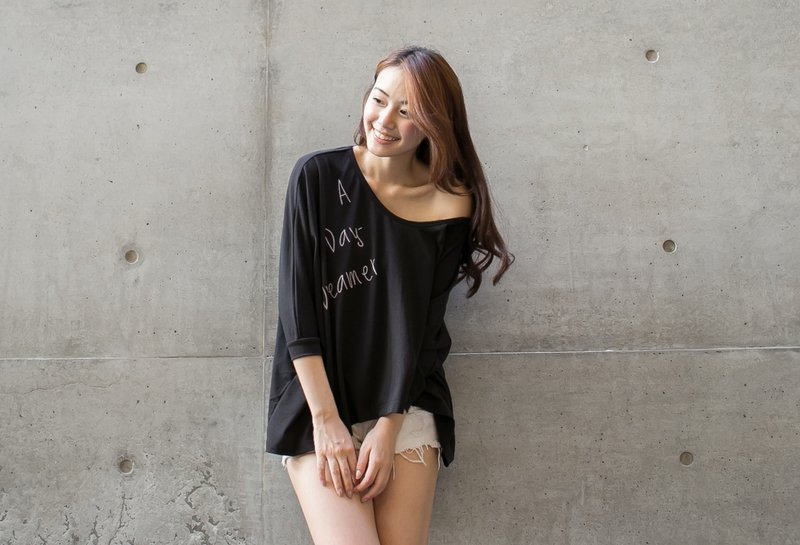 ◆ SUMI PLUS＋手作系列。A Day-Dreamer不对称飞鼠袖上衣_ ◆ 4SF030_黑 - 女装上衣 - 棉．麻 黑色