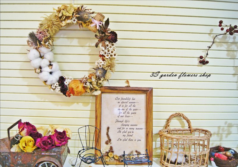 乡村自然风花圈A款(现) - 摆饰 - 植物．花 