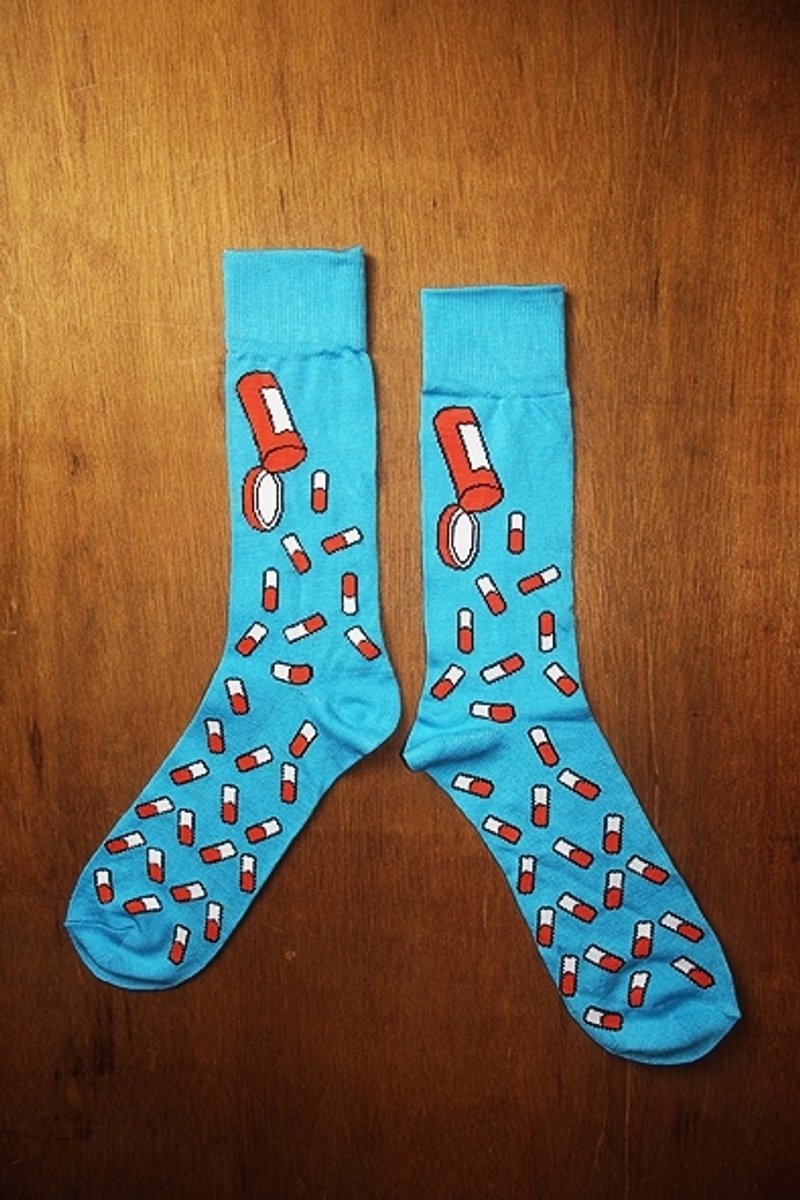 药罐子袜!!夏漪眺=knock your socks off !! - 袜子 - 其他材质 蓝色