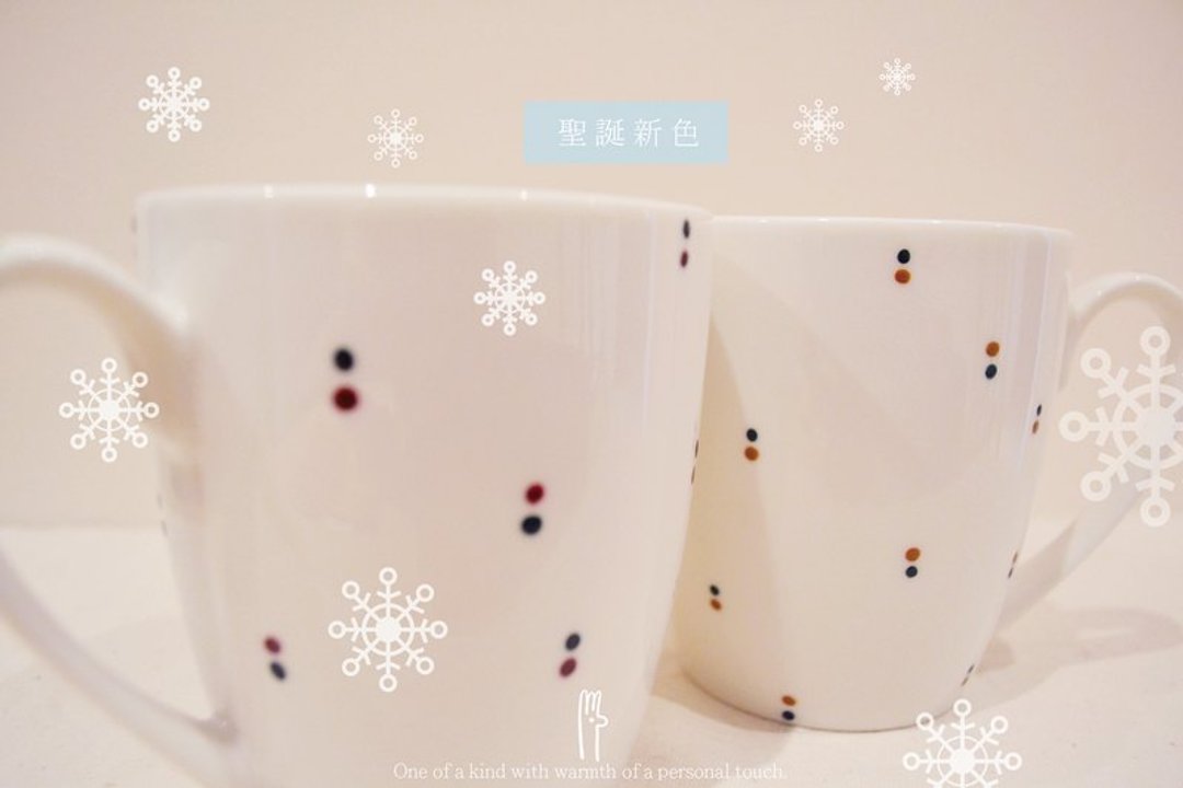 ☃ Roughand粗手工手绘陶瓷杯（圣诞色） - 咖啡杯/马克杯 - 其他材质 白色