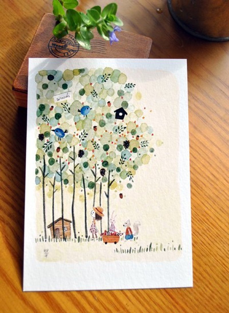 美丽世界/树林 明信片 - 卡片/明信片 - 纸 绿色