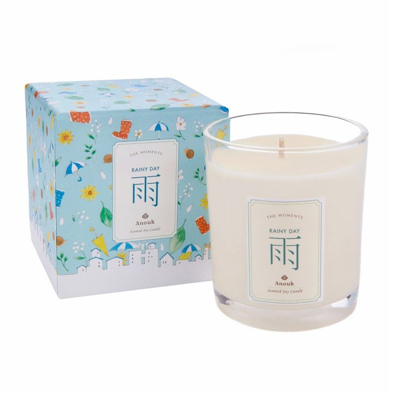 雨 ． 香薰大豆蜡烛 RAINY DAY Scented Soy Candle - 蜡烛/烛台 - 蜡 蓝色