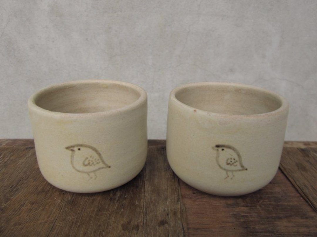 黄昏色里的小小鸟 - 茶具/茶杯 - 其他材质 卡其色