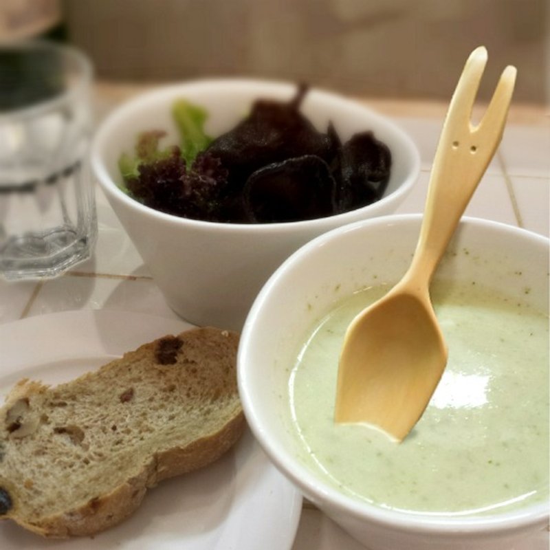 兔形双用餐具 - 木工/竹艺/纸艺 - 木头 橘色