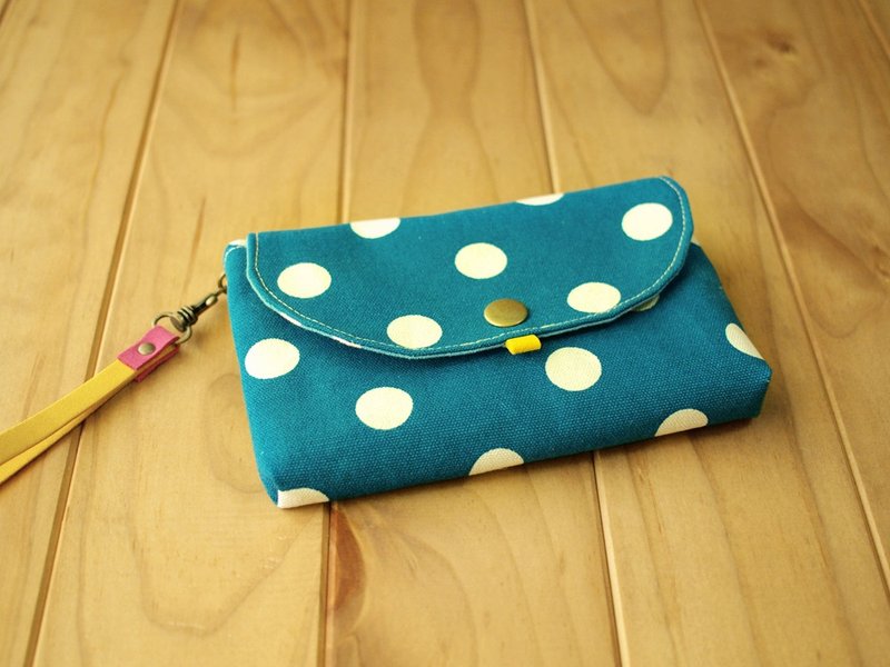 1pinfun  ♡ 小包人手拿包 深蓝水玉* - 手拿包 - 其他材质 蓝色