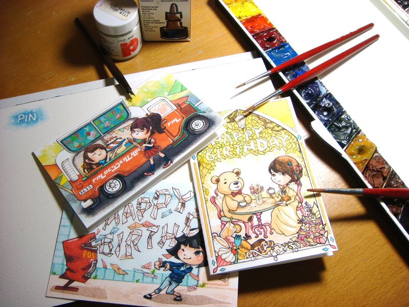 【Pin】定制化卡片│水彩插画│卡片原画 - 订制画像 - 纸 多色