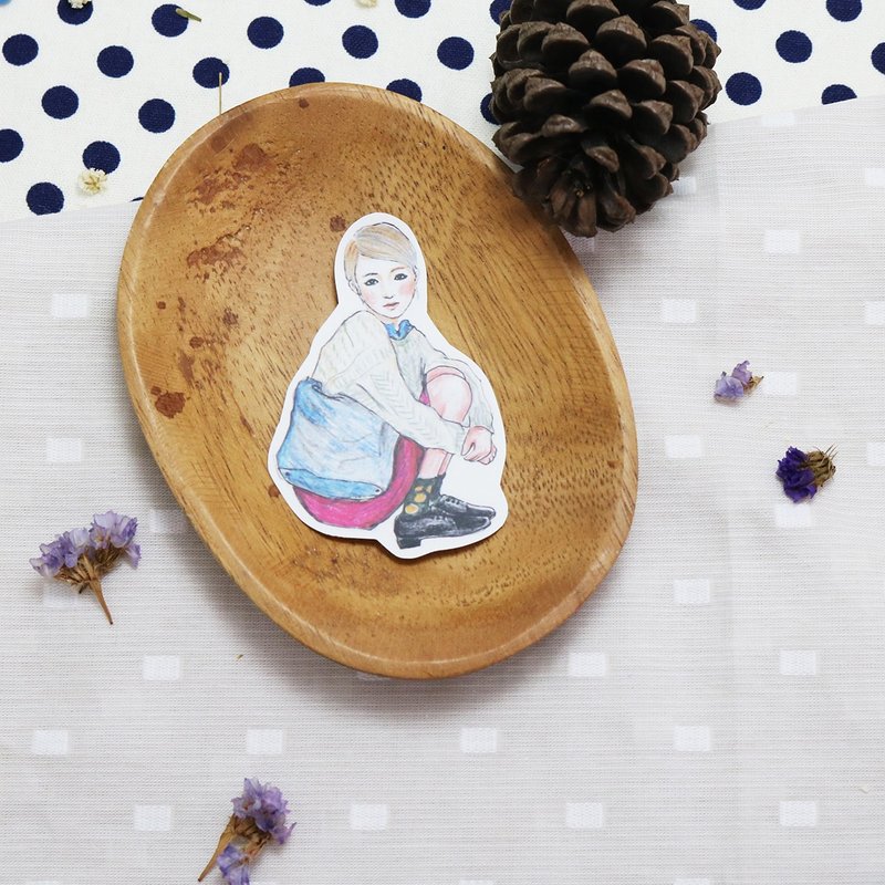 妃炫少女 全身 贴纸 - 现在不想上课 - 贴纸 - 纸 