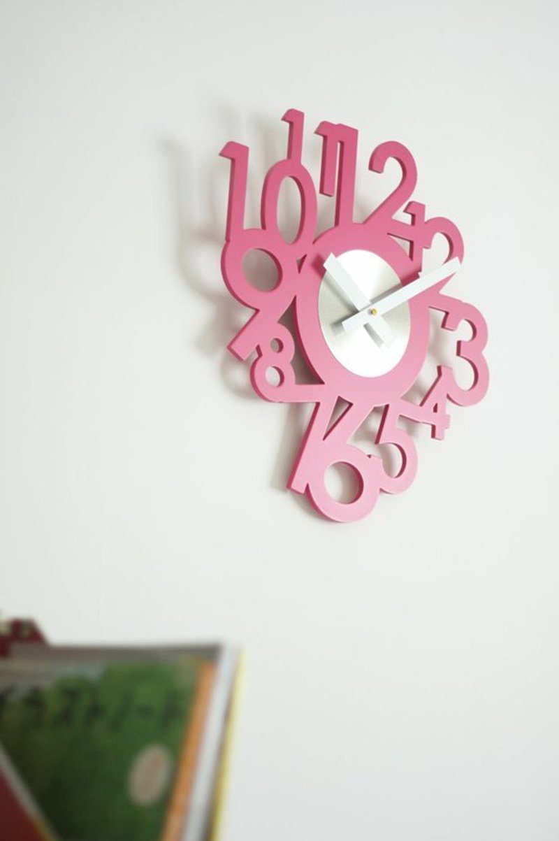 数数儿 壁挂时计 (柔情粉红) - 时钟/闹钟 - 木头 粉红色