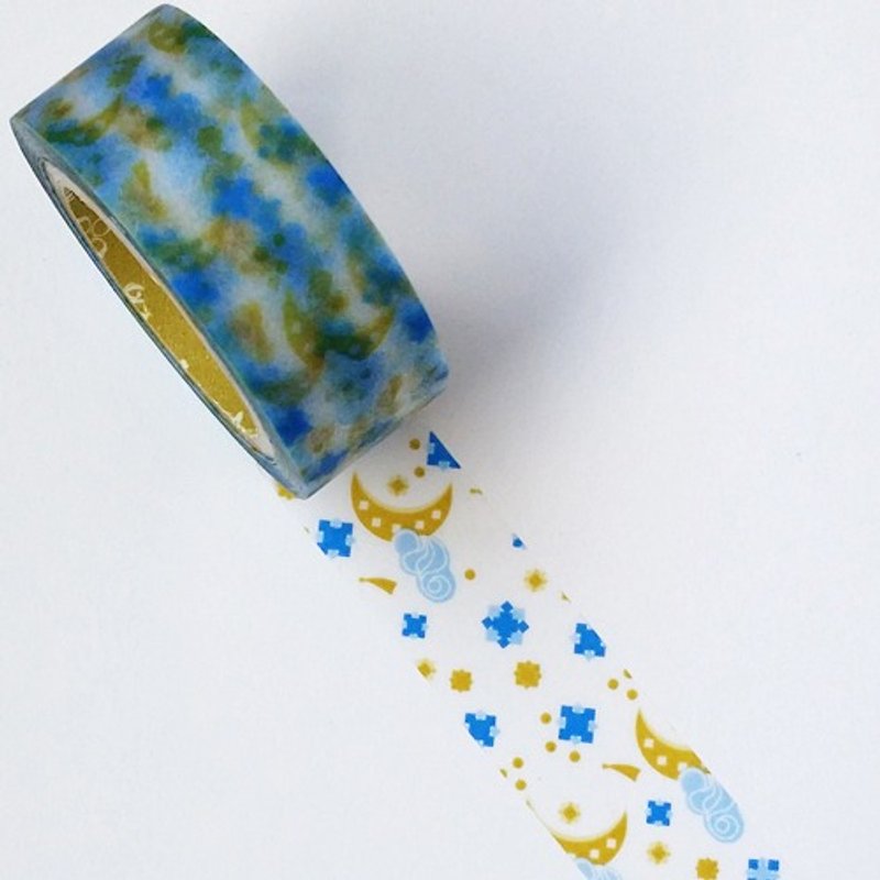 NICHIBAN Petit Joie Mending Tape 花漾胶带【蓝夜 (PJMD-15S003)】 - 纸胶带 - 其他材质 蓝色