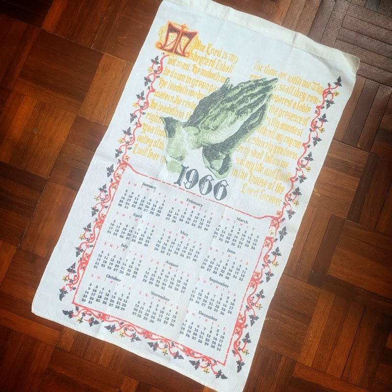 1966 美国早期年代布面月历 bless this house - 墙贴/壁贴 - 其他材质 多色