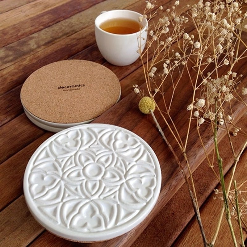 decoramics窗花杯垫-两件 - 杯垫 - 其他材质 白色