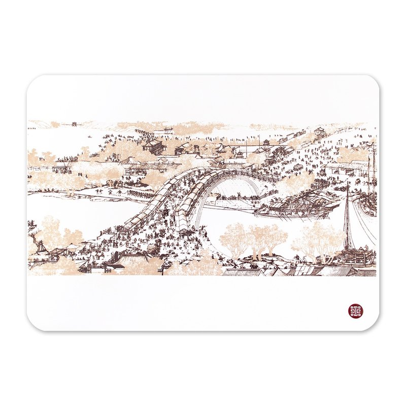 清明上河图清院本餐垫礼盒│硅胶文创 | 故宫授权 - 餐垫/桌巾 - 硅胶 白色