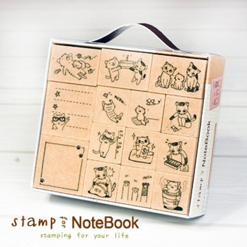 手帐本涂鸦印章组-猫咪生活趣 - 印章/印台 - 其他材质 