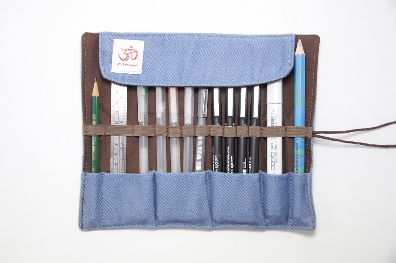 手感卷轴/春卷笔袋 - 笔的蓝色房子 ( 潜出水面的鲸鱼 ) - 铅笔盒/笔袋 - 其他材质 绿色