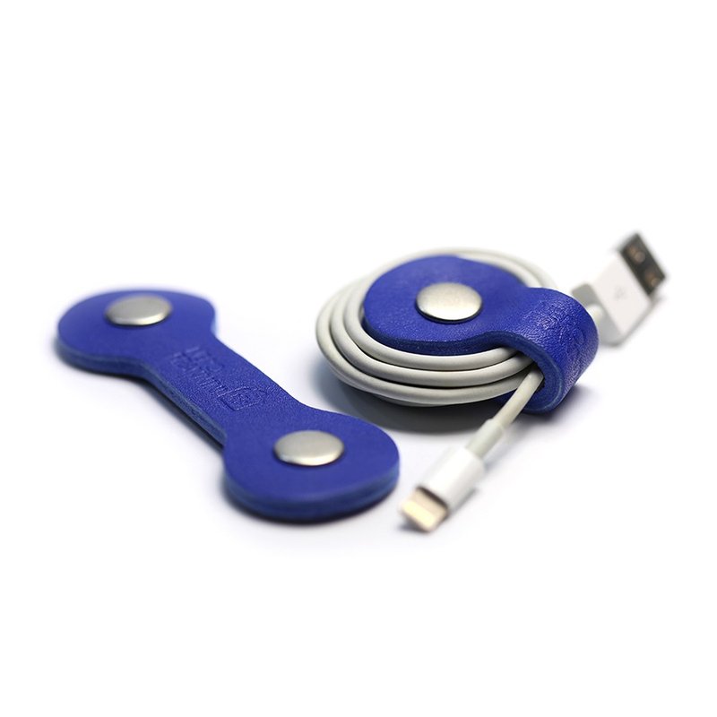 NERO FRANNINI 痞皮系列〈皮革整线器〉小牛皮／地中海蓝（2个一组／不含USB线材） - 其他 - 真皮 蓝色