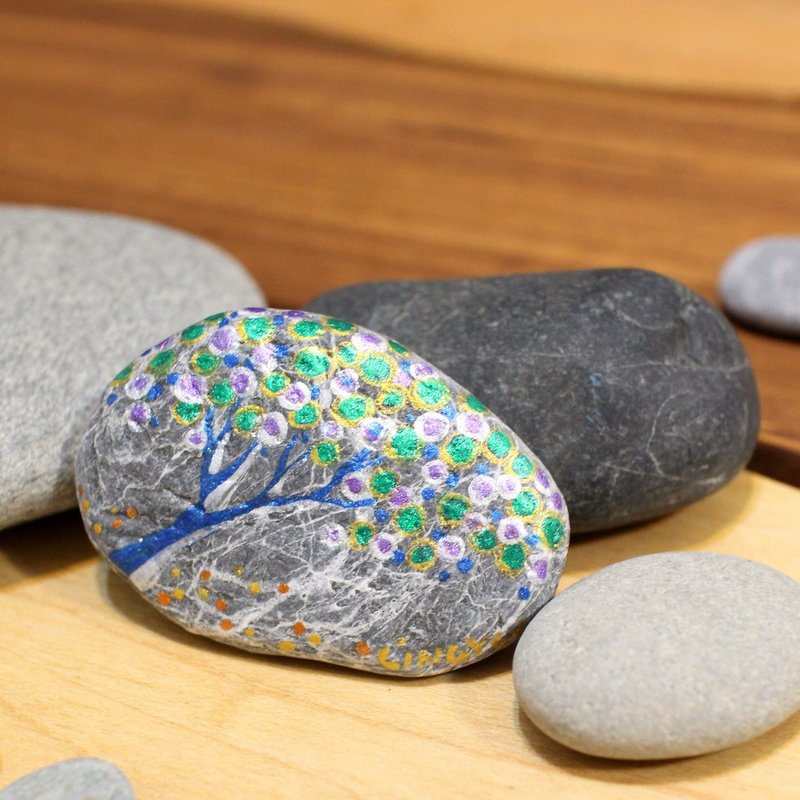 富察令儿·彩绘石头(中)—树 - 摆饰 - 宝石 灰色