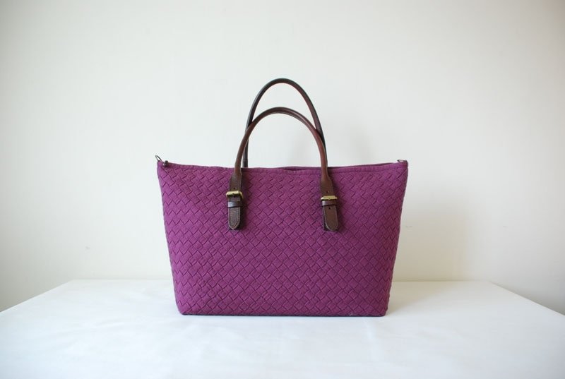 :: 猫公主 ::　布编织系列 ～ 三 用 变 身 大 提 包　//附收纳袋、变身零件 - 手提包/手提袋 - 其他材质 紫色