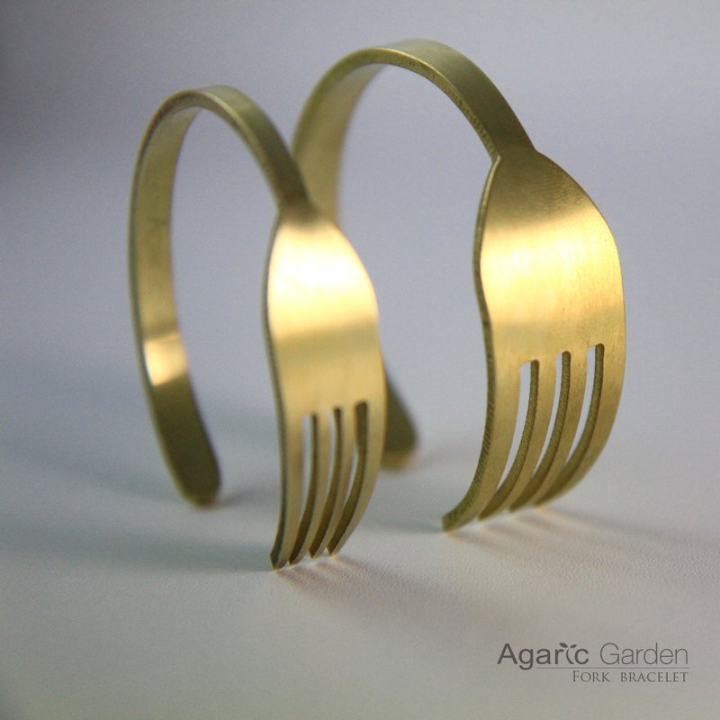Pisces叉子手环 - 手链/手环 - 其他金属 咖啡色