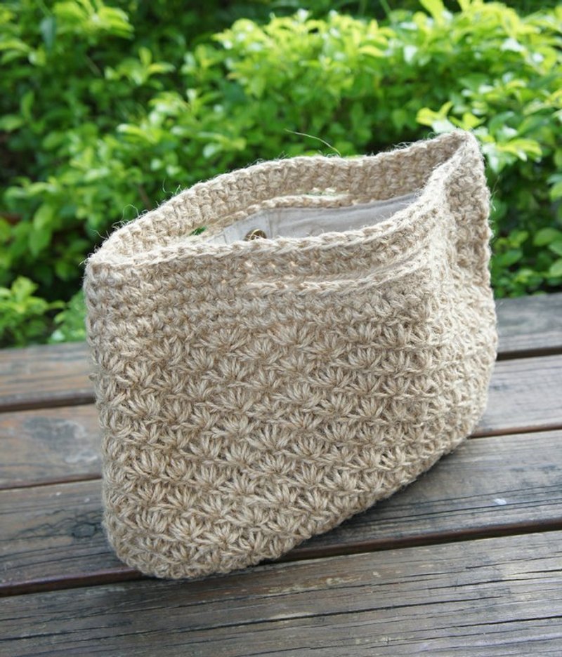 秋日风棉麻编织小包_优雅风 - 手提包/手提袋 - 其他材质 卡其色