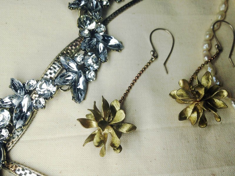 金球花_手工/金工耳环 - 耳环/耳夹 - 其他金属 金色