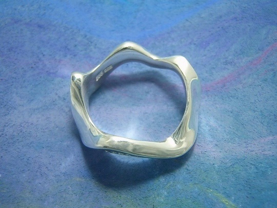 aurora ( aurora sterling silver jewelry ring 极光 銀 戒指 指环 指環 刻字 ) - 戒指 - 纯银 银色