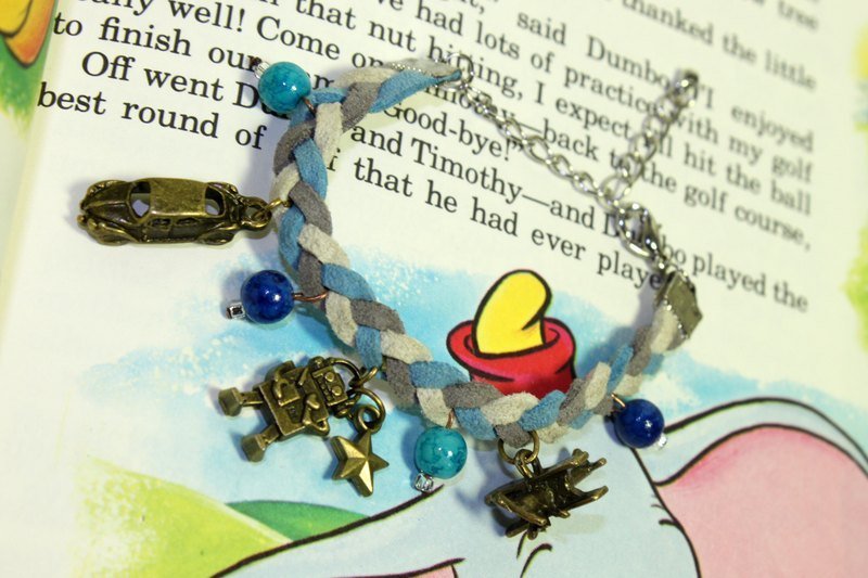 小男孩的宝物★编织手炼 - 手链/手环 - 真皮 蓝色