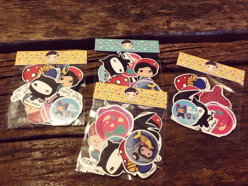 MS_MOGU贴纸10入组 - 贴纸 - 纸 多色