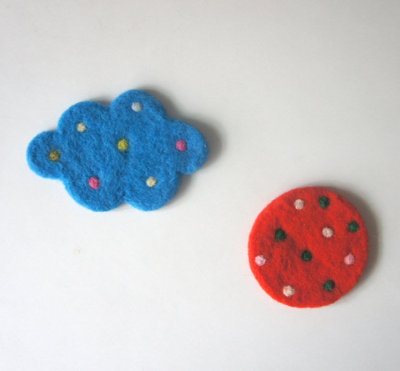 早安！小云杯垫☁ - 杯垫 - 羊毛 蓝色