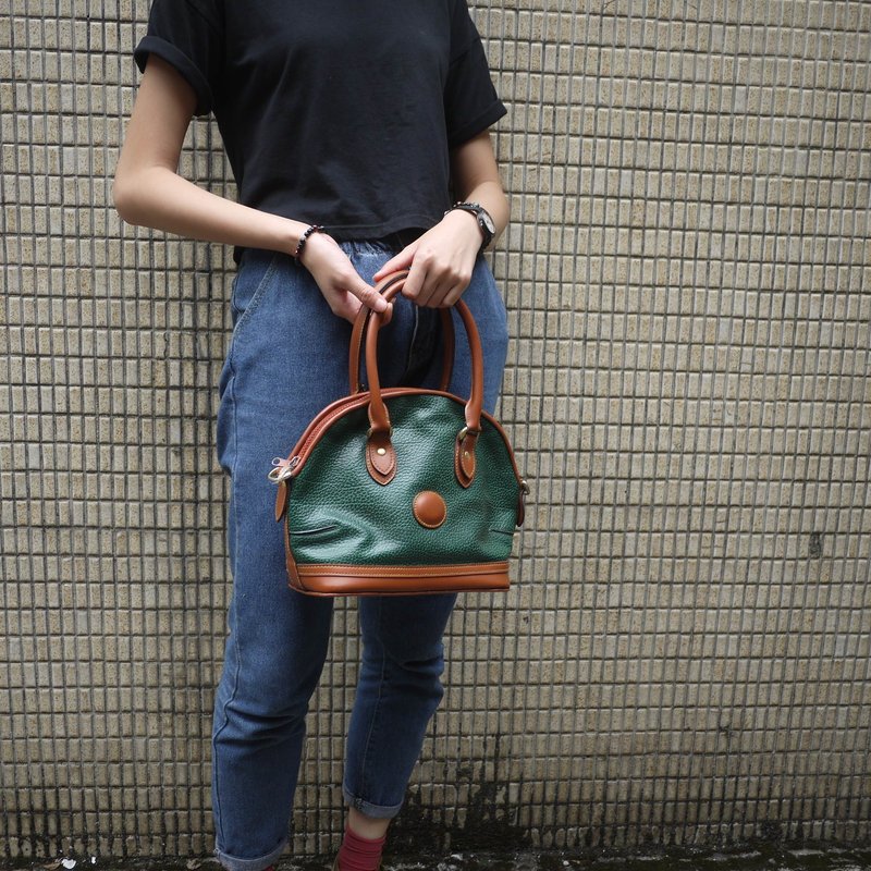 夕卡 Shika // 墨绿色古董波士顿提包 {A2-100} - 手提包/手提袋 - 其他材质 